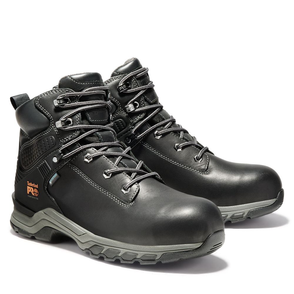 Timberland Mens Work Boots PRO® Hypercharge 6\" Comp Toe - Black - India JA7189256